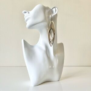 Gold Tiered Oval Chandelier Earrings